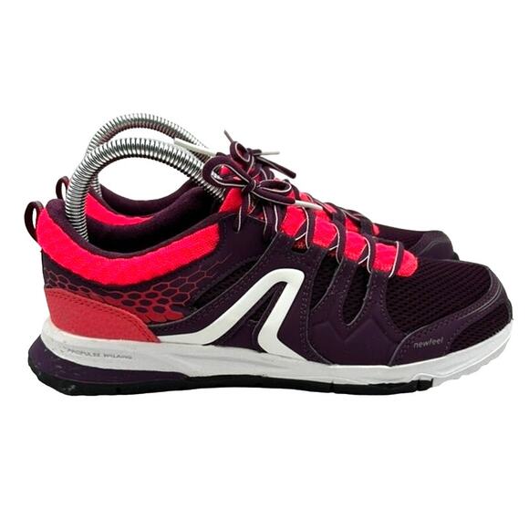 Decathlon Newfeel Propulse Running Sneakers 6.5 Black Pink Athletic Training - Picture 1 of 11